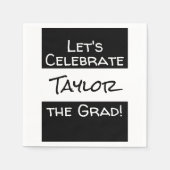 Serviette En Papier Graduation Ajouter un nom | Célébrons la fin (Devant)