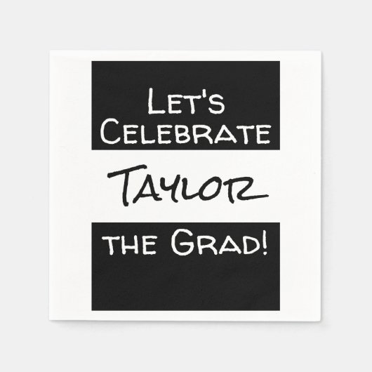 Serviette En Papier Graduation Ajouter un nom | Célébrons la fin (Devant)