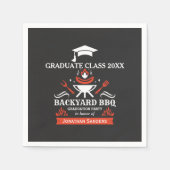 Serviette En Papier Graduation BBQ Backyard Navy Blue (Devant)