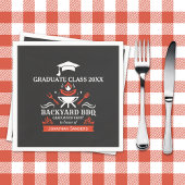 Serviette En Papier Graduation BBQ Backyard Navy Blue