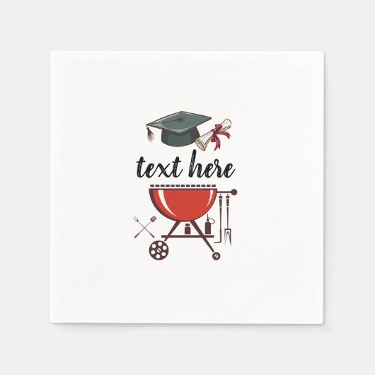 Serviette En Papier Graduation BBQ invitation, Grand party Invitation (Devant)