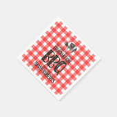 Serviette En Papier Graduation BBQ Party Red En vichy Pig Roast (Coin)
