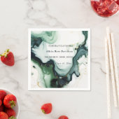Serviette En Papier Graduation, Beau Vert Turquoise Agate Marbre (En situation)