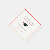 Serviette En Papier Graduation, Blac Casquette Red Tassel (Coin)