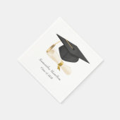 Serviette En Papier Graduation Cap Diploma Personalized Party  (Coin)