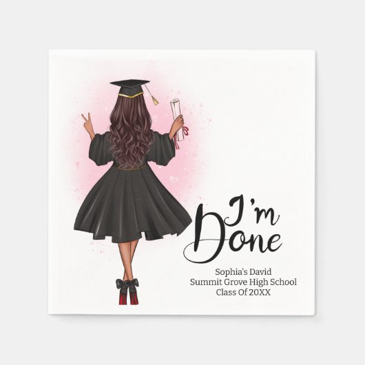 Serviette En Papier Graduation Class Of Party (Devant)