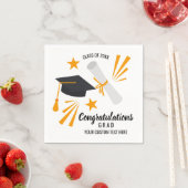 Serviette En Papier Graduation Congrats Diplôme de Casquette de deuxiè (En situation)