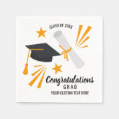 Serviette En Papier Graduation Congrats Diplôme de Casquette de deuxiè (Devant)
