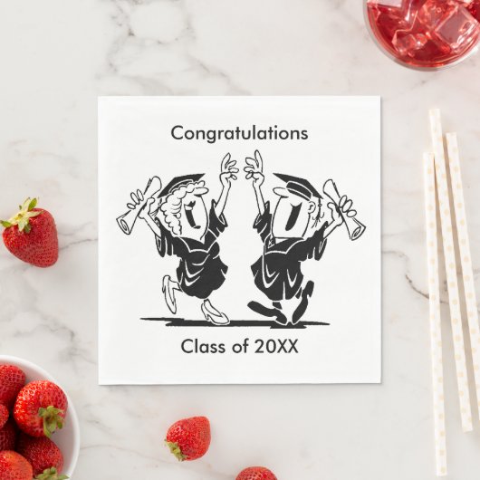 Serviette En Papier Graduation Couple Classe de 20XX Papier serviettes (En situation)