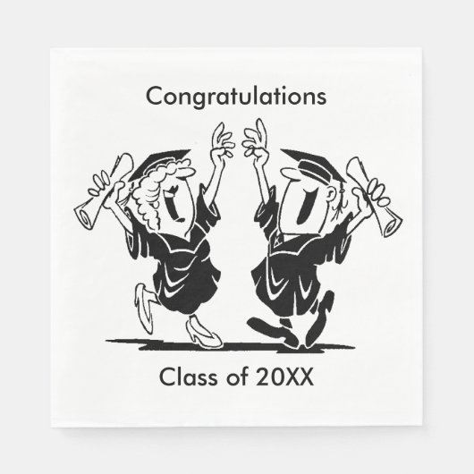 Serviette En Papier Graduation Couple Classe de 20XX Papier serviettes (Devant)