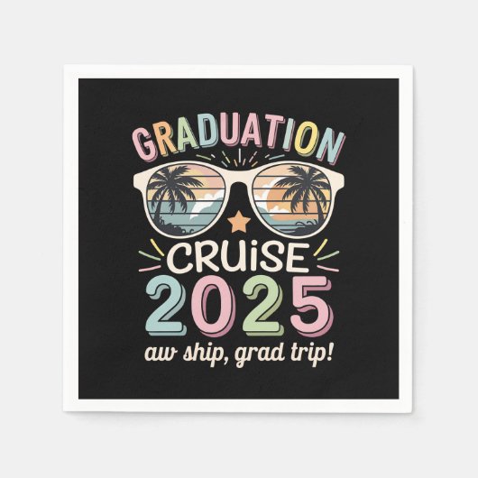 Serviette En Papier Graduation Cruise 2025 Graduate Cruising Squad (Devant)