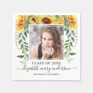 Serviette En Papier Graduation de la floraison de tournesol Classe de 