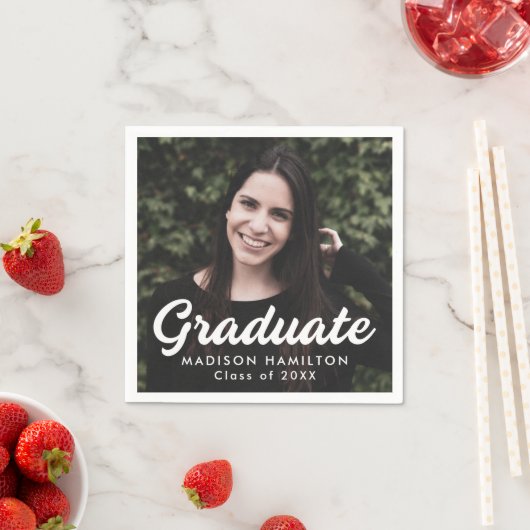 Serviette En Papier Graduation de la photo de script en gras (En situation)