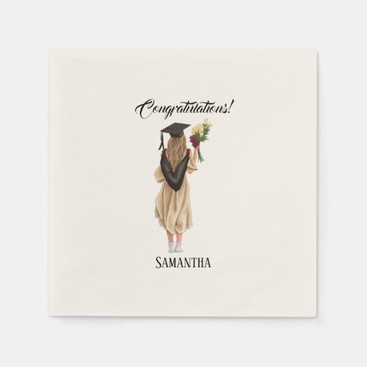 Serviette En Papier Graduation de l'aquarelle personnalisée (2) (Devant)