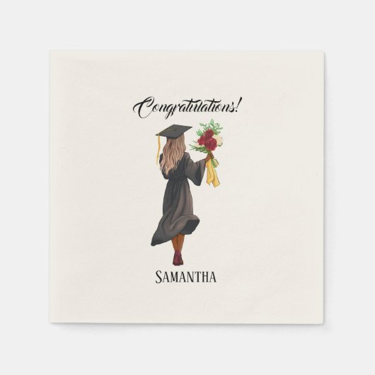 Serviette En Papier Graduation de l'aquarelle personnalisée (5) (Devant)