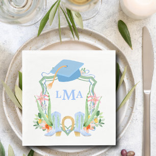Serviette En Papier Graduation de Preppy Southern Cowgirl Monogram