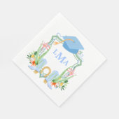 Serviette En Papier Graduation de Preppy Southern Cowgirl Monogram (Coin)