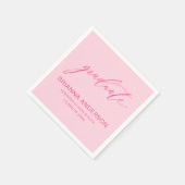 Serviette En Papier Graduation de script Hot Pink (Coin)