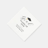 Serviette En Papier graduation de script noir simple (Coin)