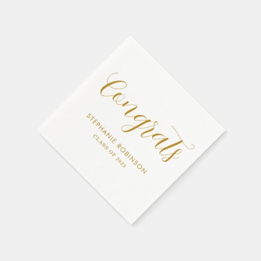 Serviette En Papier Graduation de script or moderne simple (Coin)