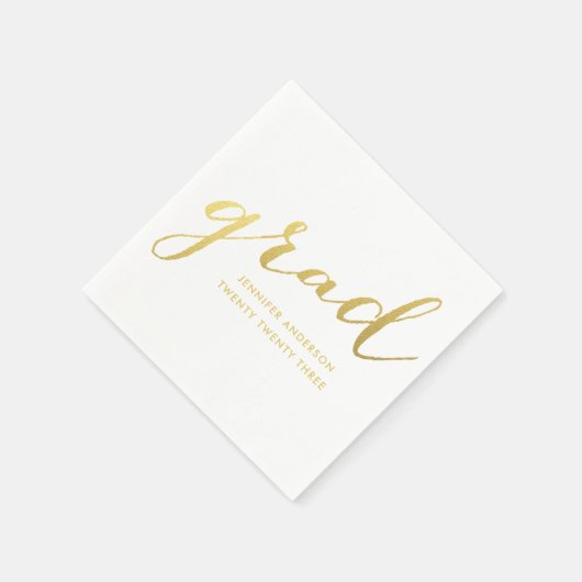 Serviette En Papier Graduation de script or simple (Coin)