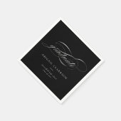 Serviette En Papier Graduation de script simple noir (Coin)