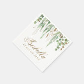 Serviette En Papier Graduation d'Eucalyptus vert et or (Coin)
