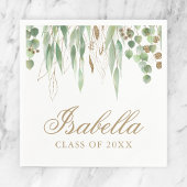 Serviette En Papier Graduation d'Eucalyptus vert et or