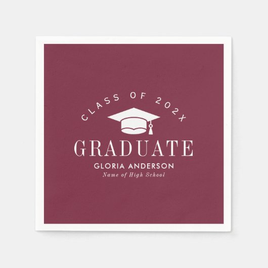 Serviette En Papier Graduation du marron de texte blanc (Devant)