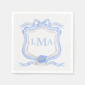 Serviette En Papier Graduation du monogramme de Preppy Wedgewood (Devant)