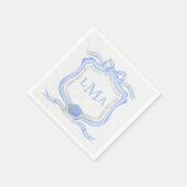 Serviette En Papier Graduation du monogramme de Preppy Wedgewood (Coin)