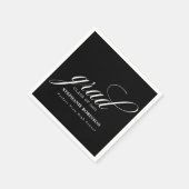 Serviette En Papier Graduation Élégant Script moderne Black Party (Coin)