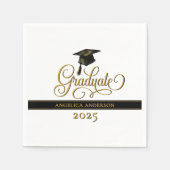 Serviette En Papier Graduation élégante du script (Devant)