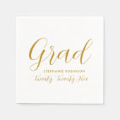 Serviette En Papier Graduation en or simple 2025 (Devant)