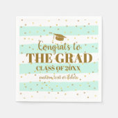 Serviette En Papier Graduation Fêtes Grad Gold Parties scintillant Str (Devant)