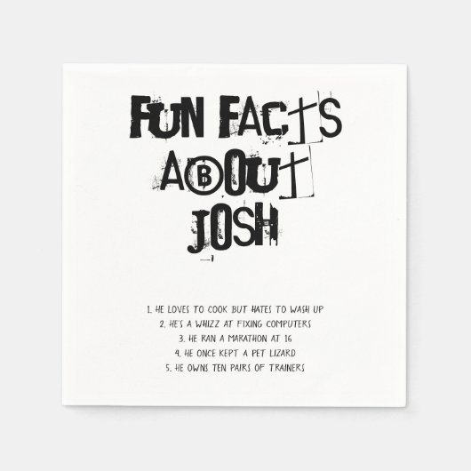 Serviette En Papier Graduation Fun Facts Grad Graffiti Black Custom (Devant)