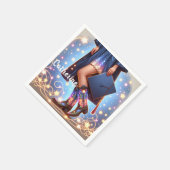 Serviette En Papier Graduation Girl with Cowboy Boots Custom (Coin)
