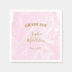Serviette En Papier Graduation Gold Pink moderne personnel