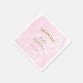 Serviette En Papier Graduation Gold Pink moderne personnel (Coin)