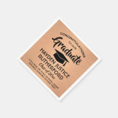 Serviette En Papier Graduation Grats Brossé Élégant cuivre et noir (Coin)