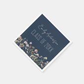 Serviette En Papier Graduation Marine Bleu Fleur sauvage Boho Grad (Coin)
