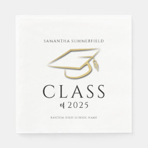 Serviette En Papier Graduation minimale 2025 Grad Party Paper