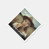 Serviette En Papier Graduation Modern Bold Photo | Script Grad Nom (Coin)