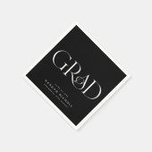 Serviette En Papier Graduation Moderne Élégant Type Noir (Coin)