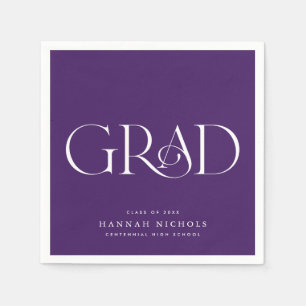 Serviette En Papier Graduation Moderne Élégant Type Purple Napkins