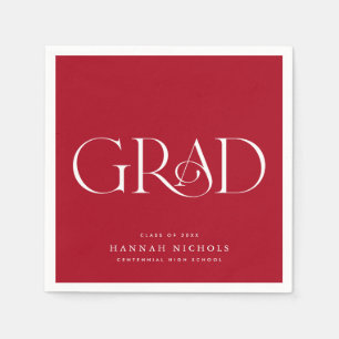 Serviette En Papier Graduation Moderne Élégant Type Rouge serviettes