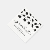 Serviette En Papier Graduation moderne en noir blanc (Coin)