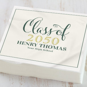 Serviette En Papier Graduation Moderne Minimaliste Script Classe De Ve