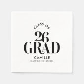 Serviette En Papier Graduation Napkins Class of 2026 (Devant)