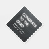 Serviette En Papier Graduation néon blanche typographie moderne congra (Coin)